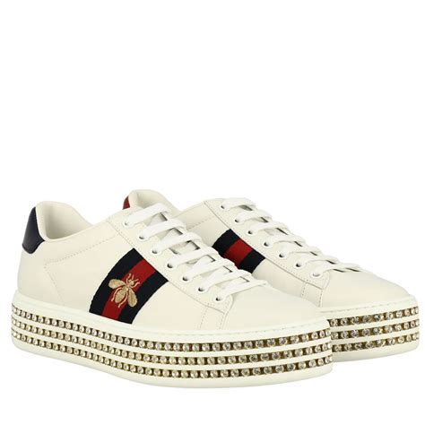 gucci sneakers platform|gucci bedazzled sneakers.